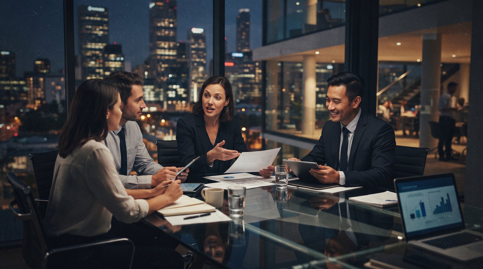 Meeting in a corporate office